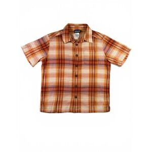 Patagonia A/C Shirt size 10 orange plaid
